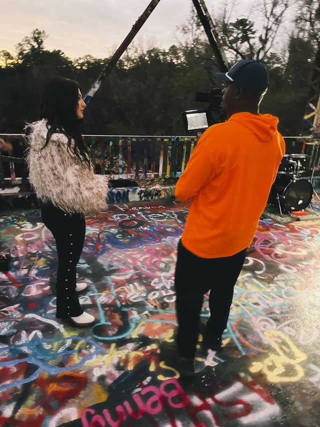 Haley Jones on set behind the scenes